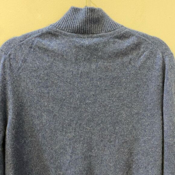 Allen Solly 100% Cashmere Quarter Zip Blue Sweater Women Size L - Picture 6 of 6